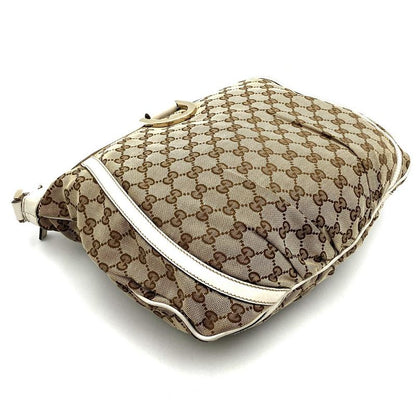 Gucci 204940 Abby Crossbody Shoulder Bag Beige/white GG Canvas/leather Ladies