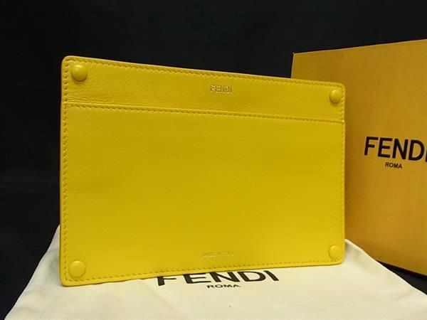 Fendi Leather Peekaboo Bag-in-pocket Women's Yellow Fb5809