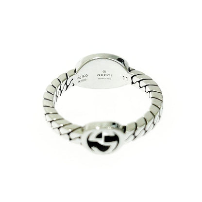 Gucci Silver Interlocking G Ring 3.3g 925 Engraved 399847 Ring