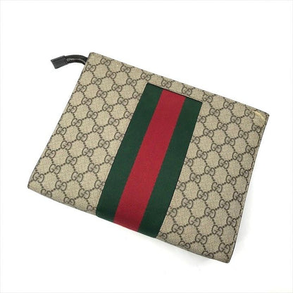 Gucci Sherry Line GG Supreme Canvas Clutch Second Beige