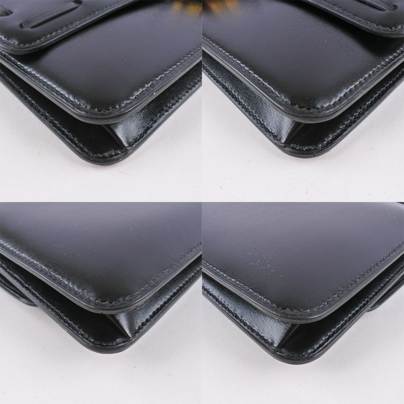 Hermes 2WAY Clutch Tassel Calf Black 0O Ladies Shoulder Bag