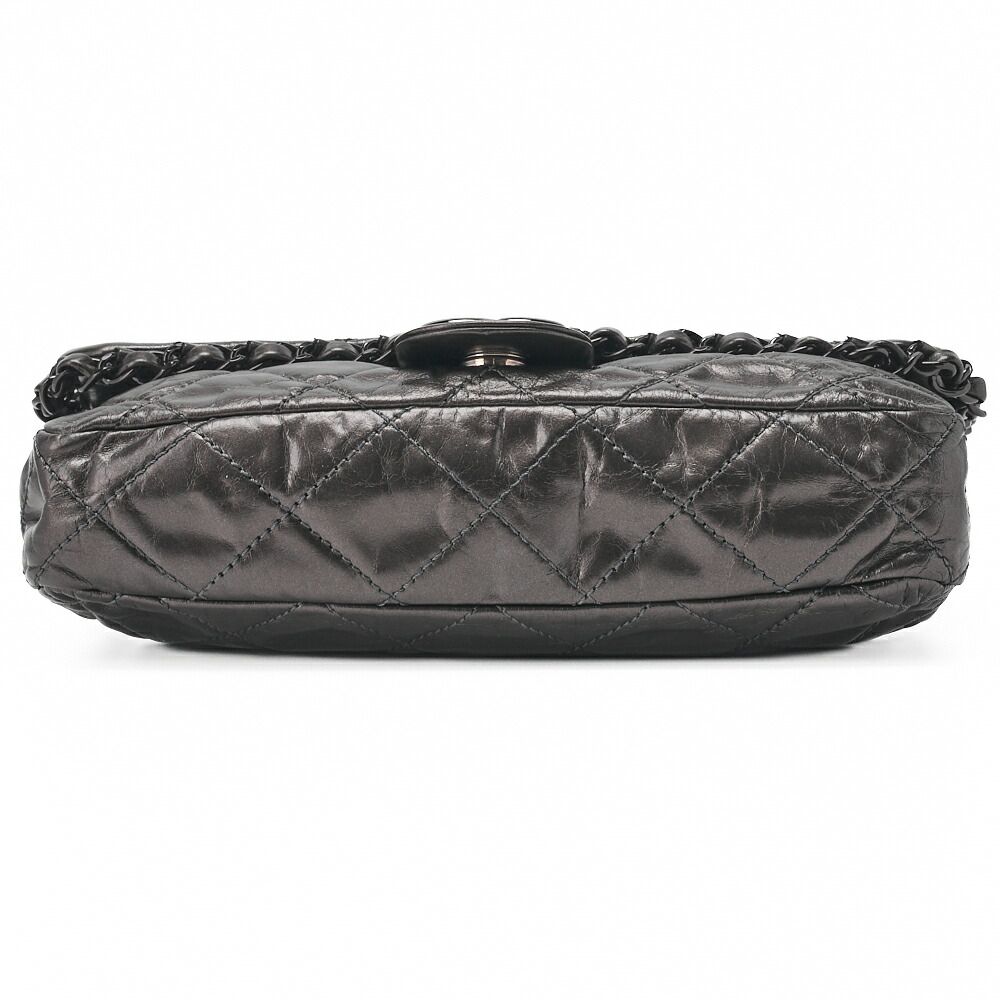 Chanel Matelasse Luxury Chain Shoulder Bag Vintage Calf Black With Black