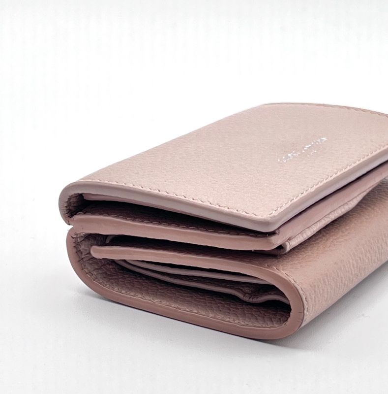 Saint Laurent Trifold Wallet Compact Pink Beige 05bs171
