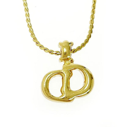 Christian Dior GP Rhinestone CD Logo Necklace Women's Gold 478556 Necklace