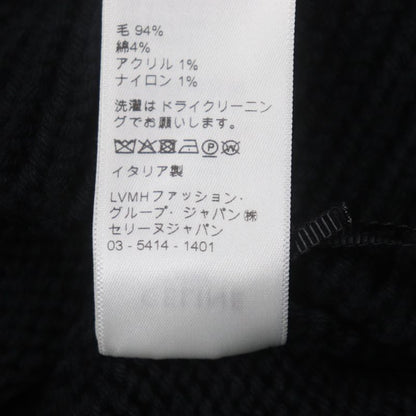 Celine 2a43l717m 94% Wool Pierrot Boxy Crewneck Knit Sweater Black XS Made In
