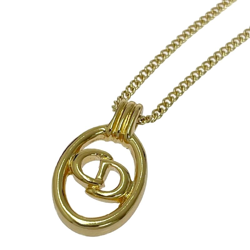Christian Dior GP CD Logo Oval Necklace Gold 448983 Necklace