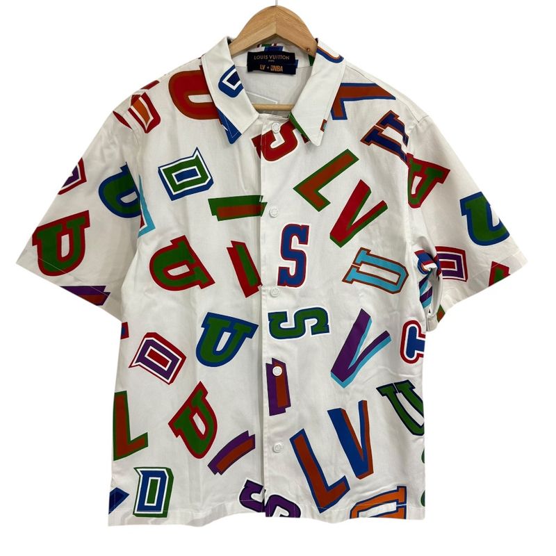 Cleaned Louis Vuitton Nba Collaboration Short Sleeve Shirt M White Men's Used