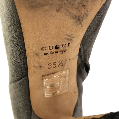 Gucci Suede Leather Booties 225577 Gray 35 1 2