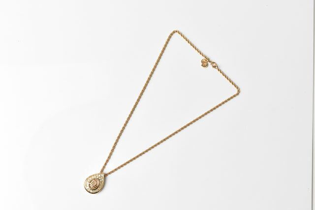 Christian Dior Necklace Choker Christian Dior Vintage Logo Teardrop Motif