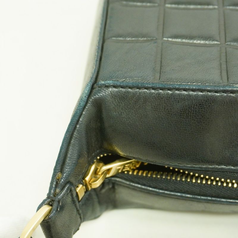 Chanel Shoulder Bag Choco Bar Lambskin Black Chien Pan Gold Hardware Women