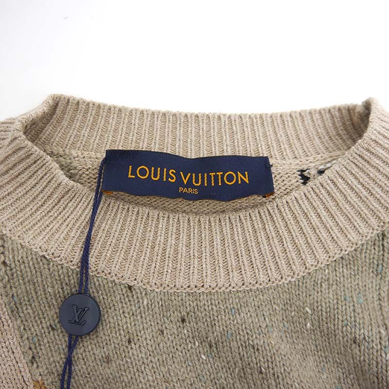 Louis Vuitton Fair Isle Patchwork Crewneck Knit M Beige