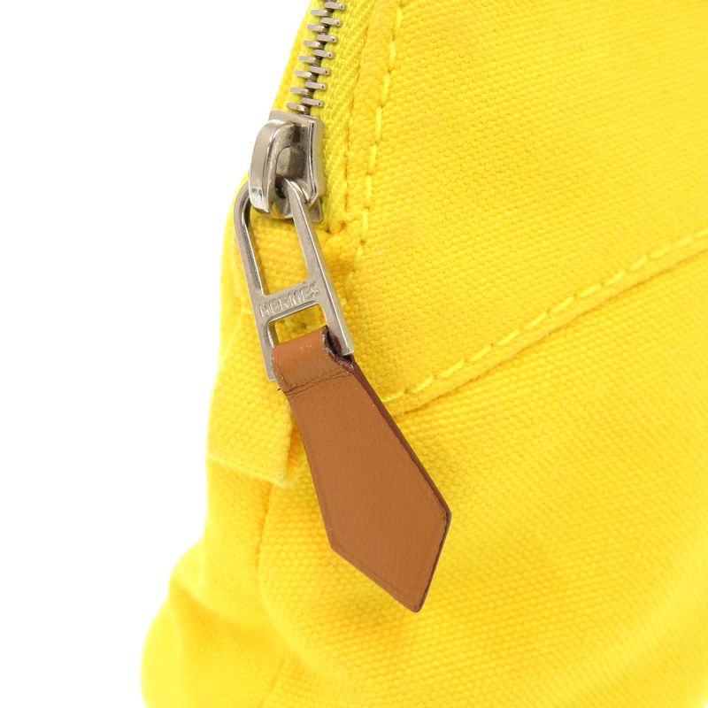 Hermes Bolide Pouch 16 Mini Cotton Yellow Cosmetic Pouch Yellow 0804 Hermes