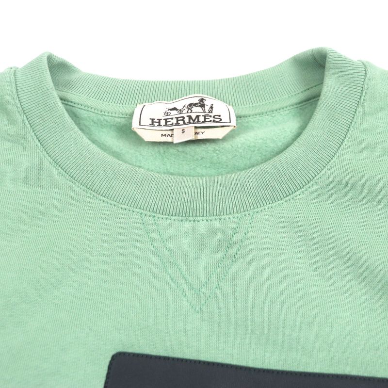 Hermes 23AW Sheepskin Leather Use Ettelier Crew Neck Pullover Lined Sweatshirt