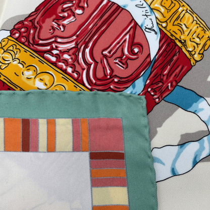 Hermes Carre 90 Prieres AU VENT Prayer In The Wind Green X Multicolor Scarf Silk