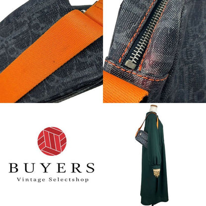 Christian Dior One Shoulder Bag Shoulder Flight Line Trotter Logo Denim Navy