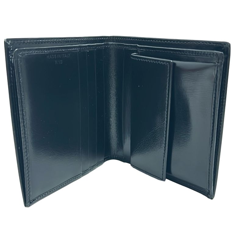 Celine Bifold Wallet - Black And Gold Leather