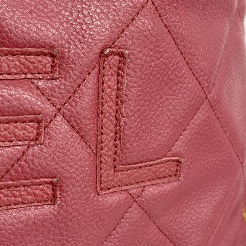 Chanel Boston Bag Matelasse Leather Patent Leather Pink Silver Hardware Men