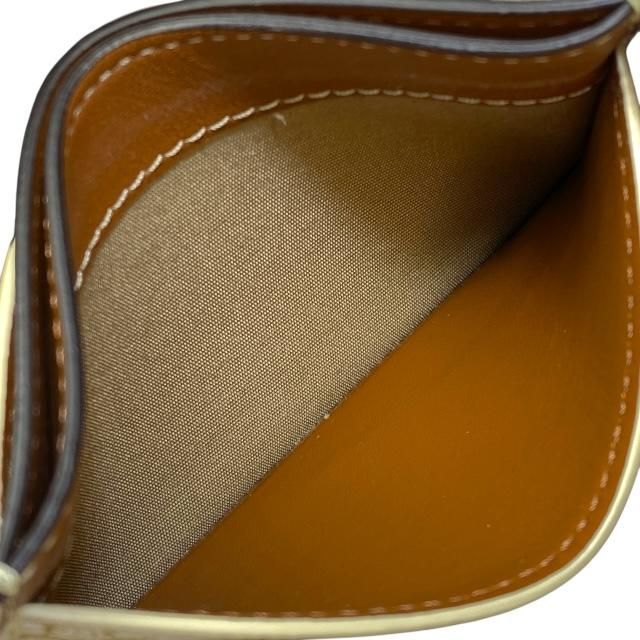 Celine Card Case Pass Case Compact Triomphe Logo Leather Ivory Brown