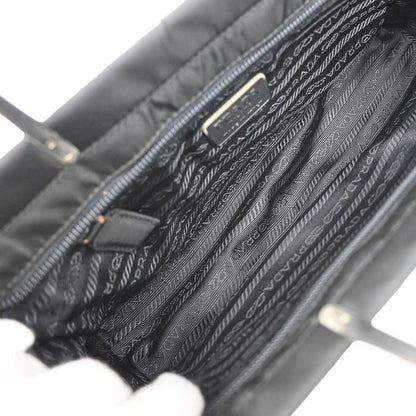 Prada Handbag Black Nylon Leather 80ka730