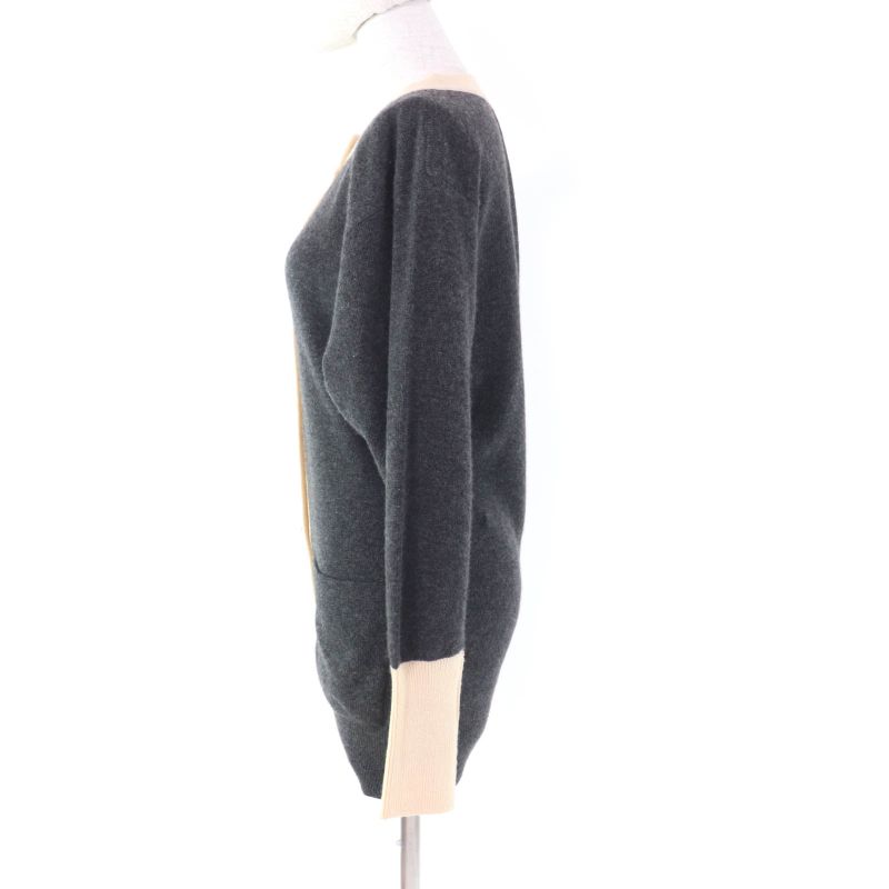 CHANEL Vintage 100% Cashmere Coco Mark Buttons Long Length Long Sleeves Knit