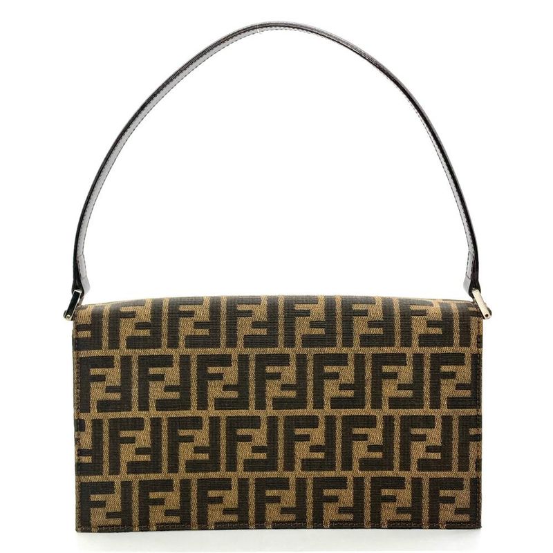 Fendi Zucca Shoulder Bag Jacquard Khaki Women