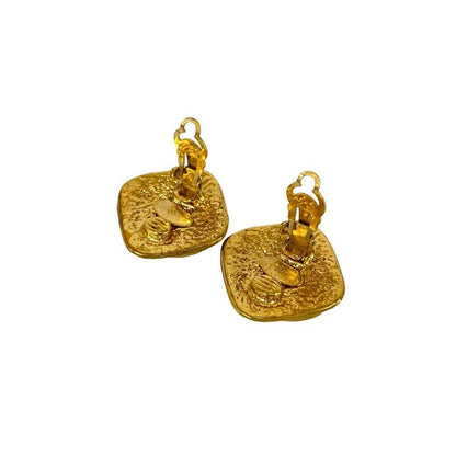 Chanel Vintage Coco Mark Motif GP Earrings Ear Cuff Accessory Gold 94P