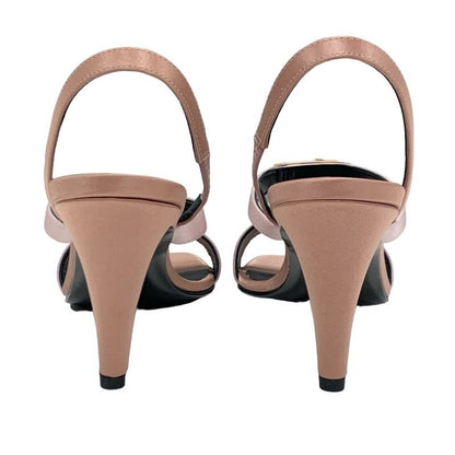 Hermes Glamour Sandals Shoes Satin Pink Unused Kelly Hardware