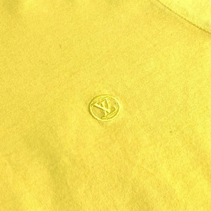 Louis Vuitton Short-sleeved T-shirt Logo LV Circle Cotton Yellow