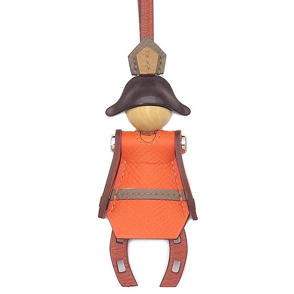 Hermes Bag Charm Fireworks Charm Vaux Epson Chevre Misol Cuivre X Fou X Orange