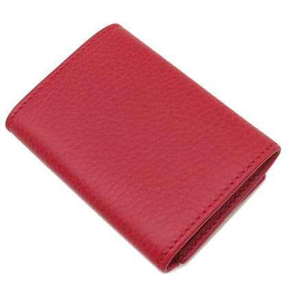 Gucci Trifold Wallet GG Marmont Leather Red Gold Hardware Petite Marmont Red