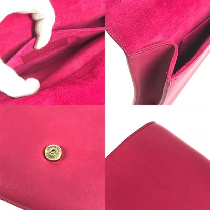 Saint Laurent Clutch Bag Logo Flap 311213 Leather Pink