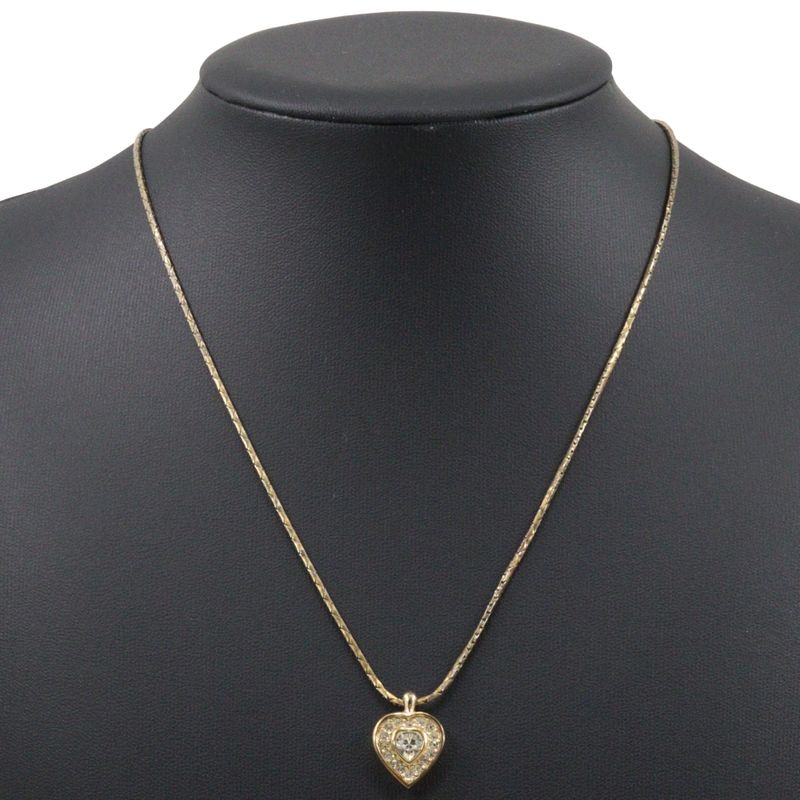 [dior] Christian Dior Heart Vintage Gold Plated And Rhinestone Ladies 6.7g