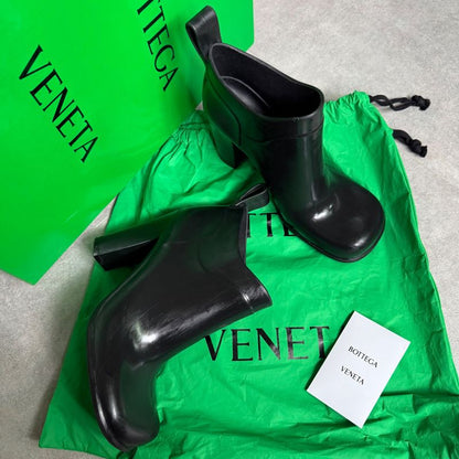 Bottega Veneta Rain Short Boots 38 25cm (9.84in) Black Storage Bag Rubber Boots
