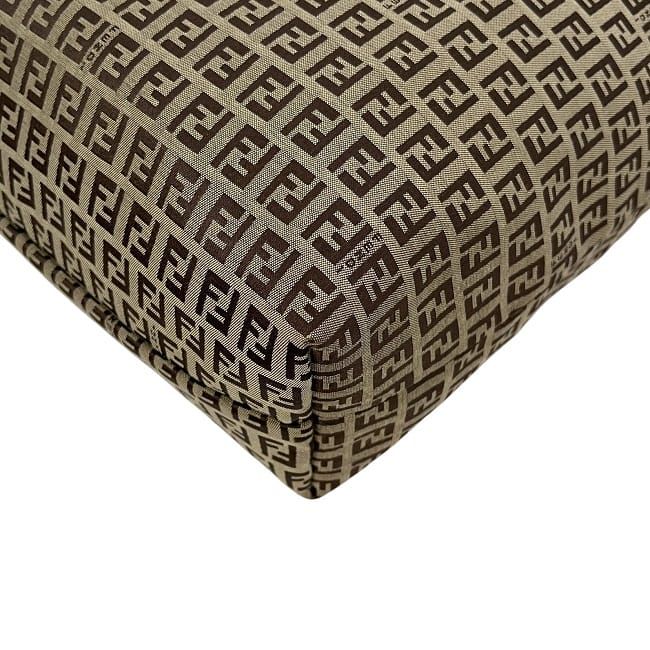 Fendi Tote Bag Beige Brown Zucchino 8bh025 Excellent Condition