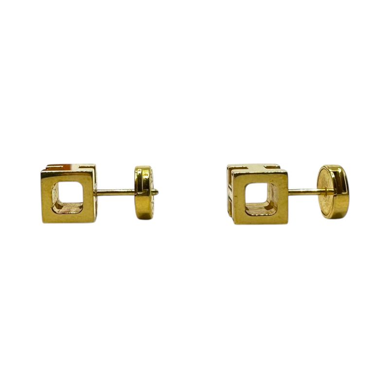 Hermes H Cube Caged Ash Earrings H Cube Caged Ash Earrings Binaural Gold with