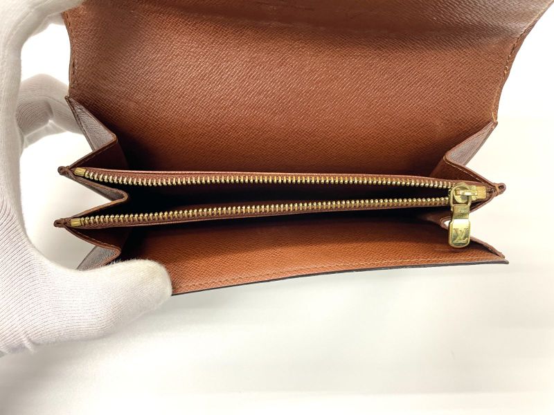 Louis Vuitton Monogram Pochette Porte Monet Cles Di Long Wallet M61725 Brown