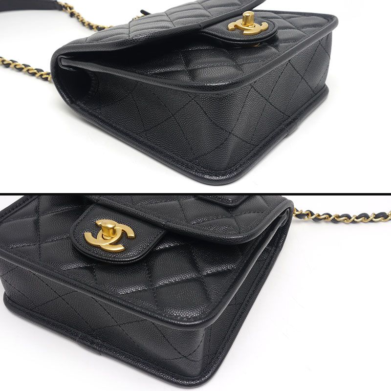 Chanel Matelasse Small Top Handle Bag 2WAY Chain Shoulder