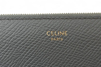 Celine Wallet Celine Long Wallet Large Zipped Calfskin Gray 10b553el.09
