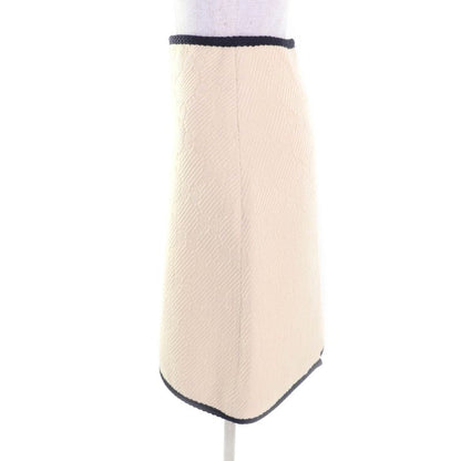 Gucci 577898 Silk Blend GG Pattern Knee Length Wool Skirt Tight Skirt Ivory