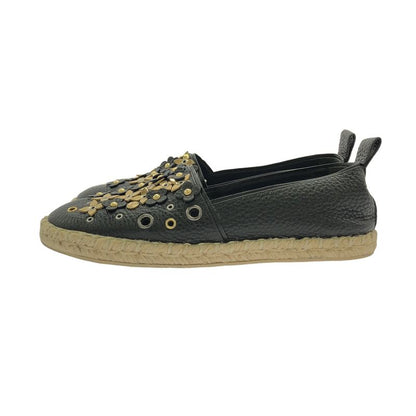 Louis Vuitton Ma1106 Espadrilles Monogram Flower Leather Slip-on Black 36