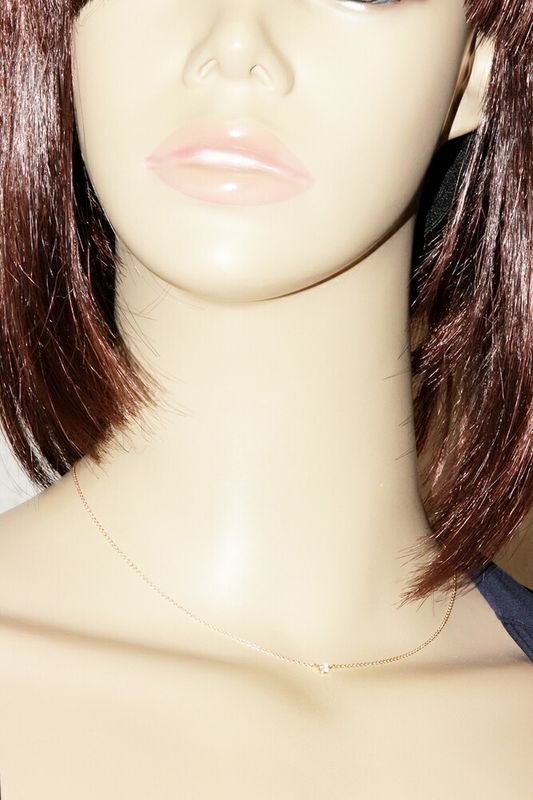 Tiffany & Co Pendant Necklace 18K Yellow Gold Diamond 1P (005ct) Elsa Peretti