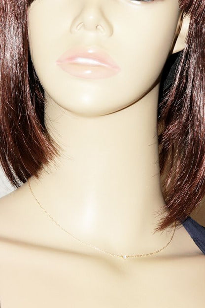 Tiffany & Co Pendant Necklace 18K Yellow Gold Diamond 1P (005ct) Elsa Peretti