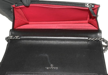 Chanel Chain Shoulder Bag Shoulder Wallet Gabrielle Chain Wallet Calf Black