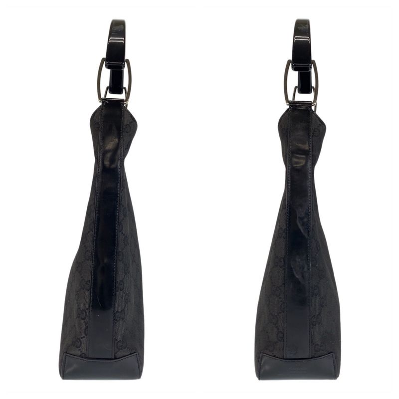 Gucci Black Silver Hardware GG Canvas/plastic 001 3752 Shoulder Bag Women 504840