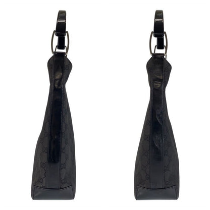 Gucci Black Silver Hardware GG Canvas/plastic 001 3752 Shoulder Bag Women 504840