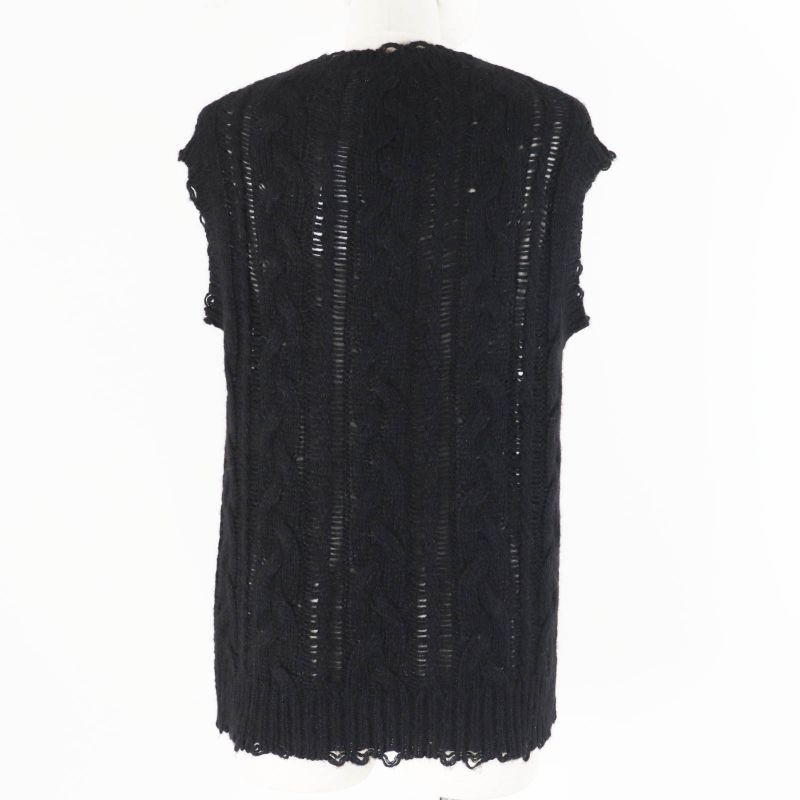 Christian DIOR 244t61am144 Alpaca Silk BEE Embroidery Cable Knit Sleeveless