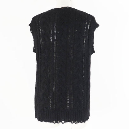 Christian DIOR 244t61am144 Alpaca Silk BEE Embroidery Cable Knit Sleeveless