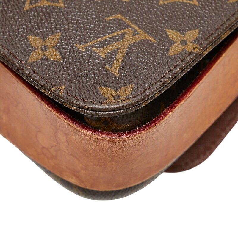 Louis Vuitton Monogram Cartouchere MM Crossbody Shoulder Bag M51253 Brown PVC