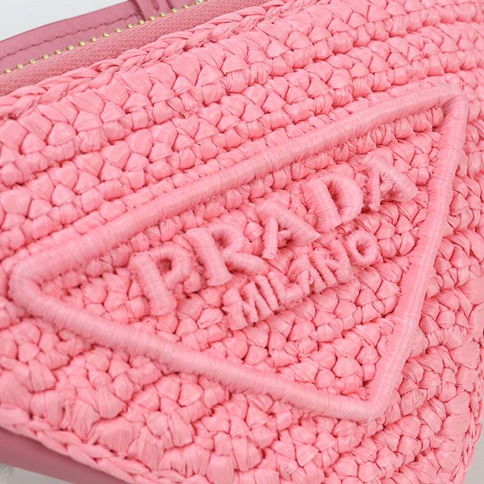 Prada Crochet Mini Pouch Pr88074 Shoulder Bag Raffia Crochet Mini Pouch Women