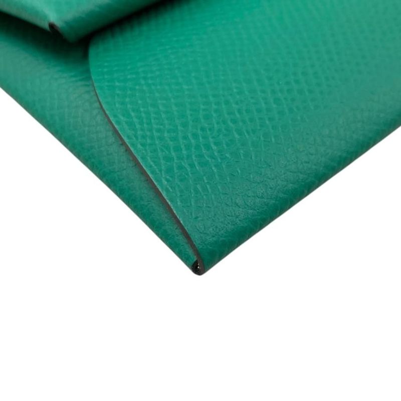 Hermes Coin Case Bastia W Engraved Verso Vertigo Jeanne Milton Green Yellow